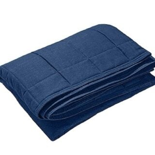 Navy blue Cordura tear-resistant blanket for patient safety
